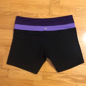 Purple and black reversible lululemon shorts